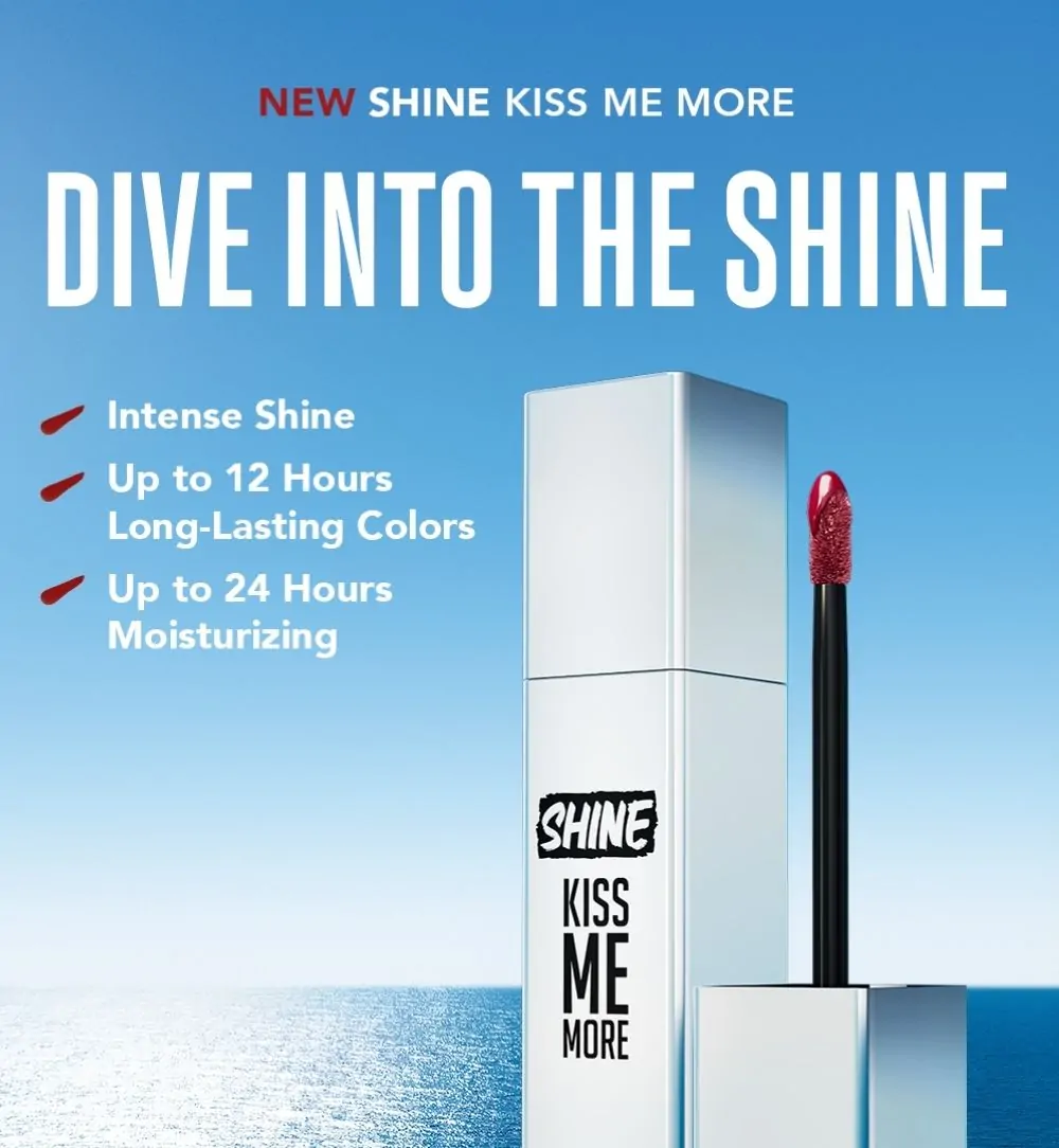 Shine Kiss Me More Lip Tattoo שפתון נוזלי עמיד בגימור מבריק